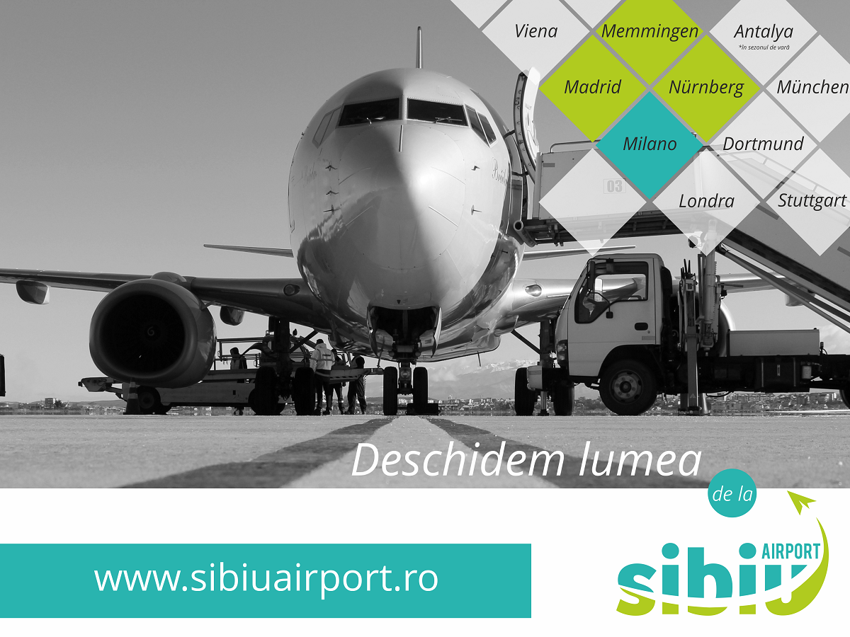 ȘASE LUNI DE CREȘTERE CONTINUĂ LA AEROPORTUL INTERNAȚIONAL SIBIU
