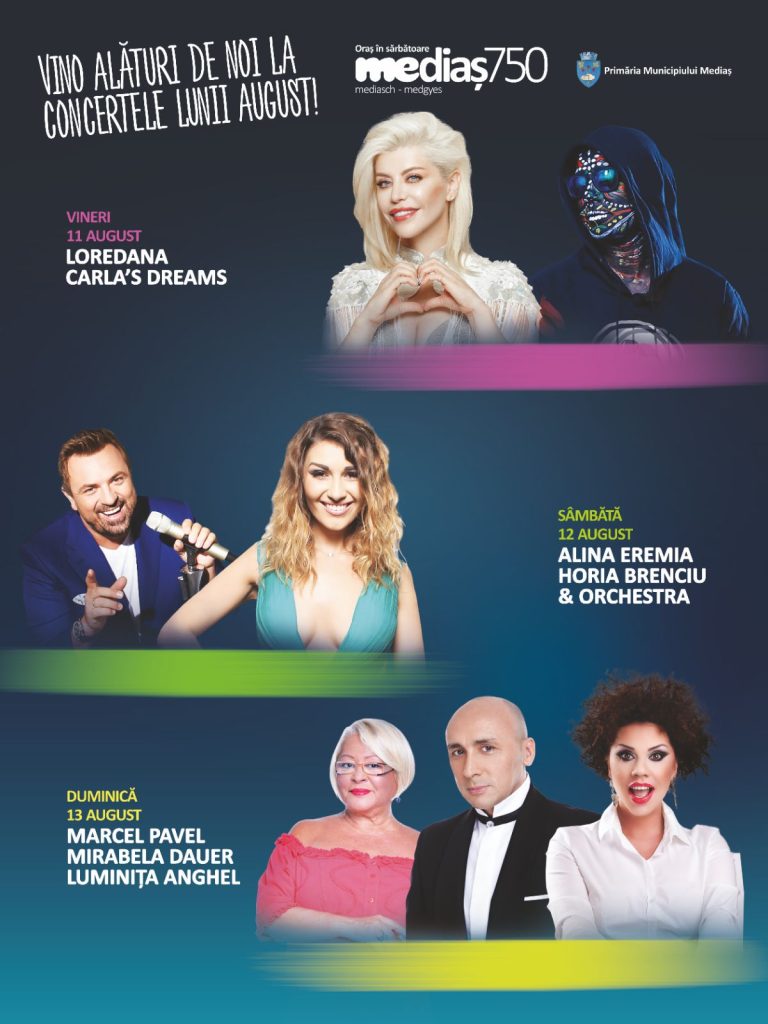 August exploziv: Festival medieval și concerte Carla’s Dreams, Loredana, Horia Brenciu sau Alina Eremia