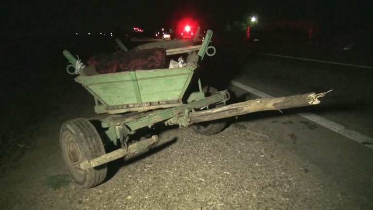 Aproape de încă o nenorocire pe DN 14. Căruțaș băut, accidentat într-un eveniment rutier