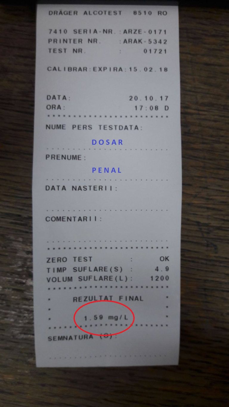 FOTO – Alcoolemie uriașă a unui șofer, în  Sibiu