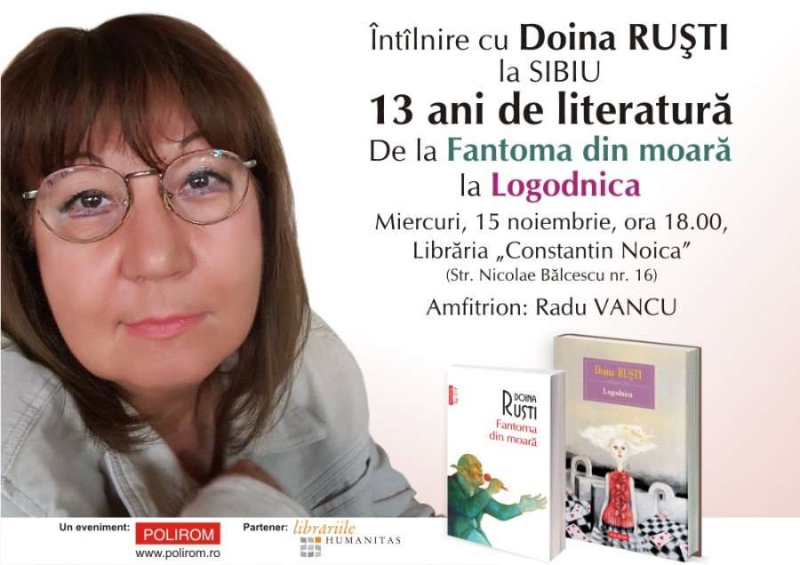 Scriitoarea Doina Ruști îşi lansează ultima carte, la Sibiu