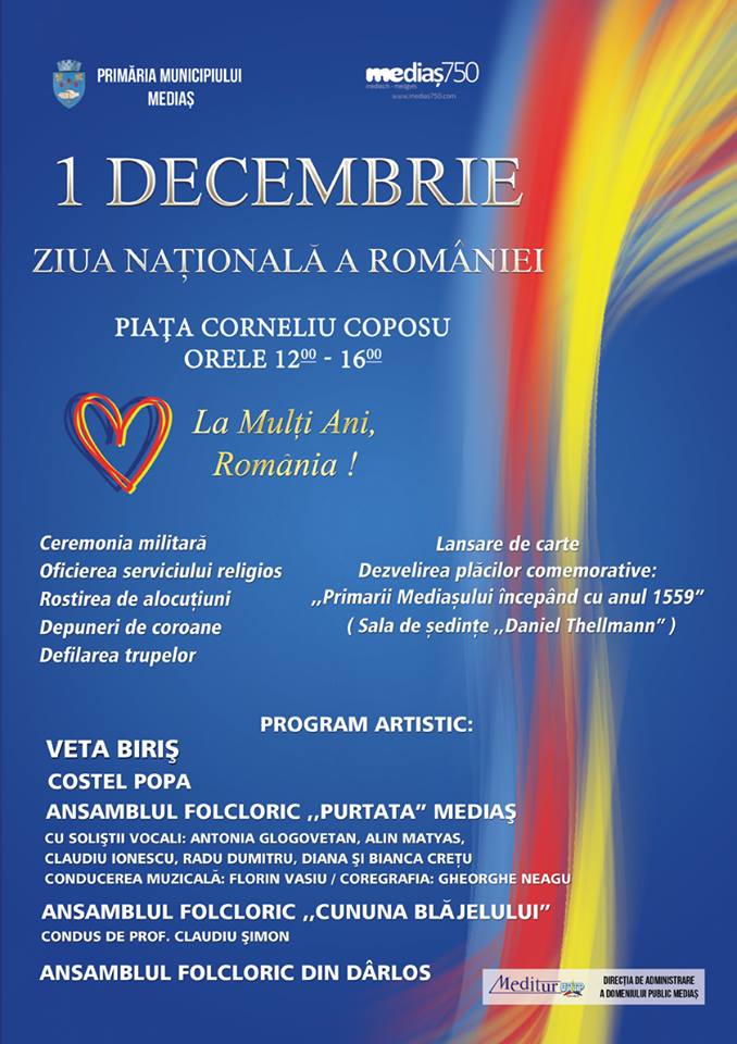 A fost stabilit programul complet al Zilei Naționale a României, la Mediaș