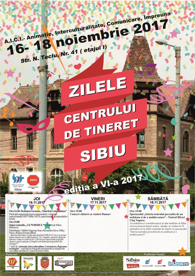 Zilele Centrului de Tineret Sibiu, între 16 și 18 noiembrie
