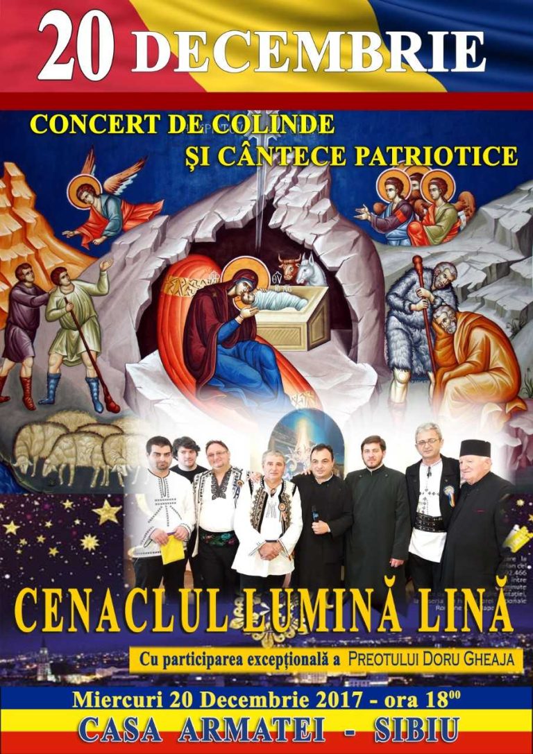 Concert de colinde și cântece patriotice, la Sibiu