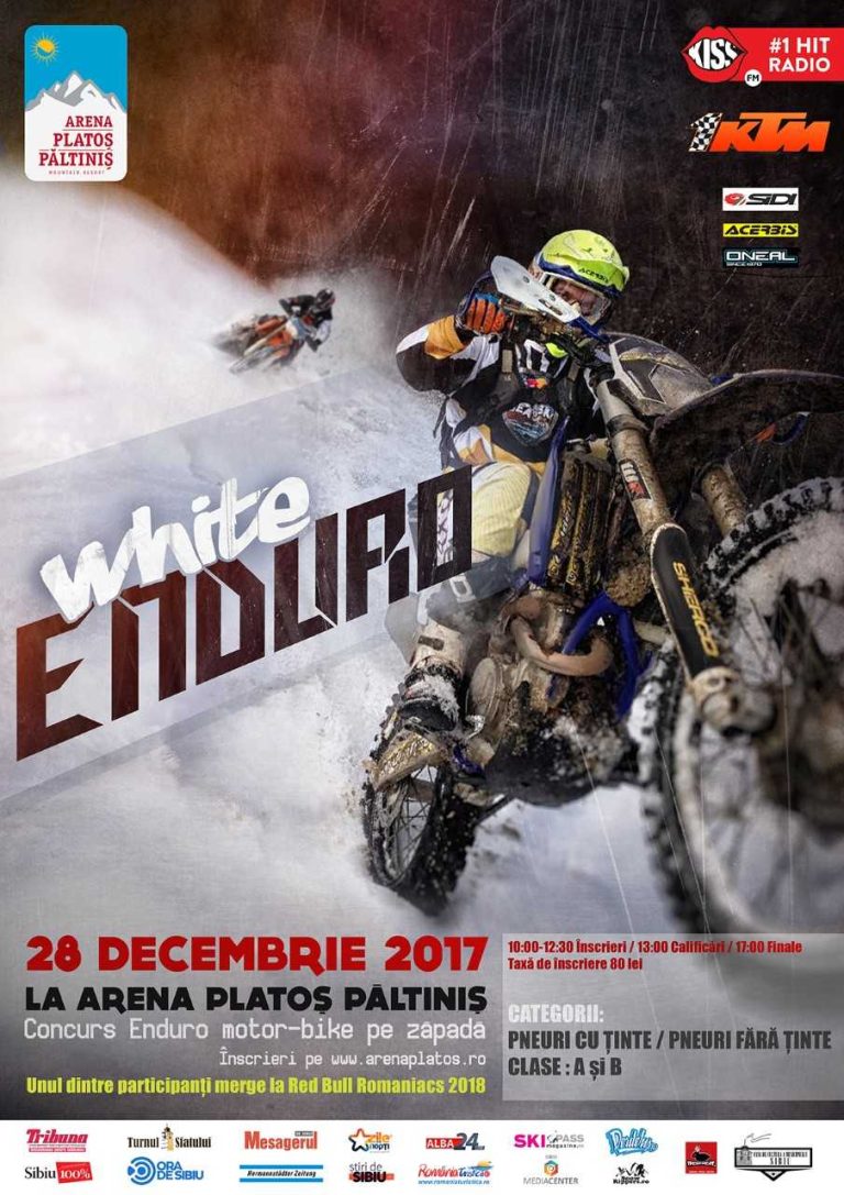 Concurs de enduro pe zăpadă la Arena Platoș Păltiniș