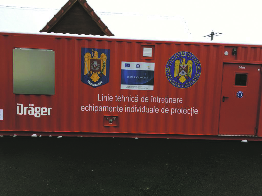 Container pentru curățarea echipamentelor, la ISU Sibiu