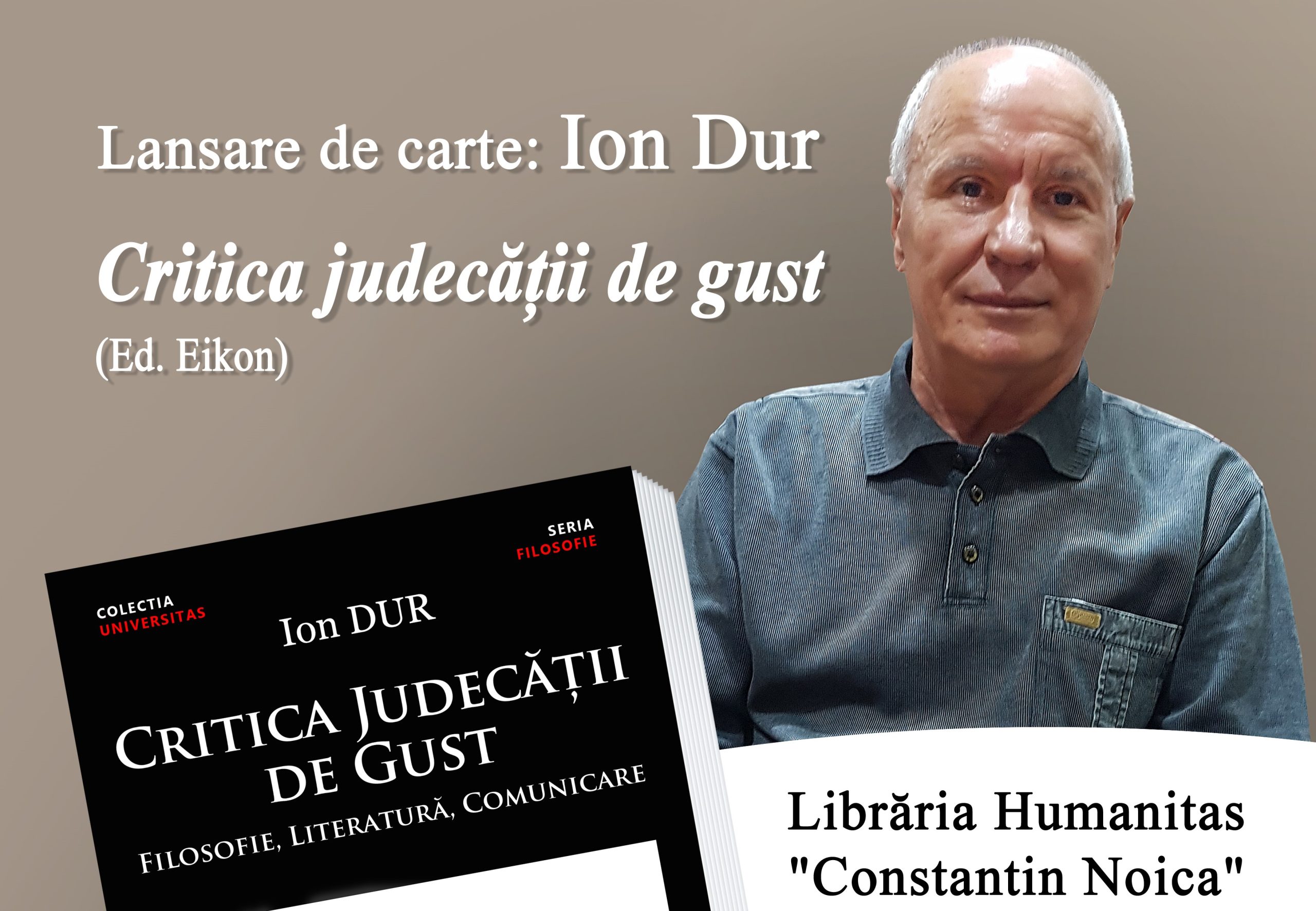 O nouă carte semnată Ion Dur va fi lansată la Humanitas