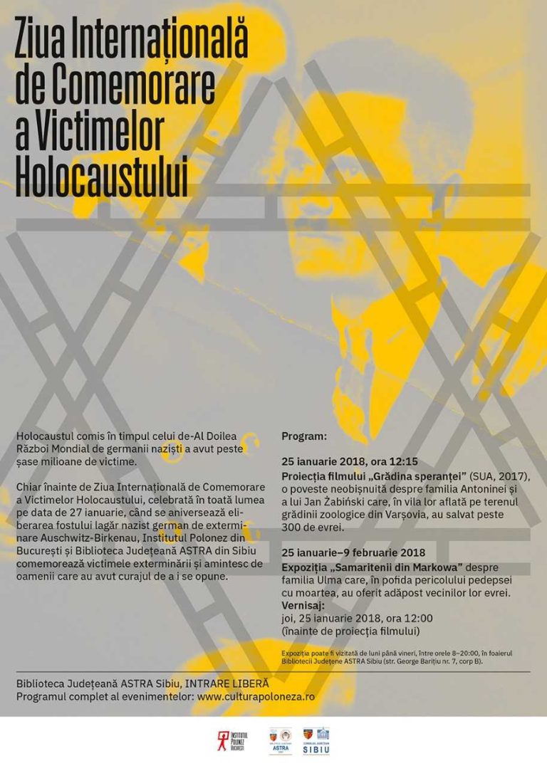 Ziua Internațională de Comemorare a Victimelor Holocaustului, la Sibiu