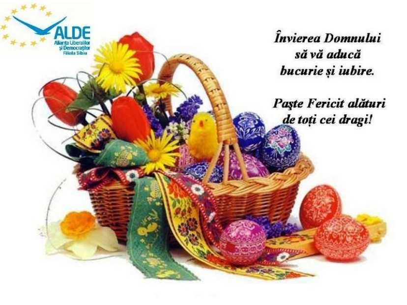 Mesajul ALDE Sibiu cu ocazia Sărbătorilor de Paști