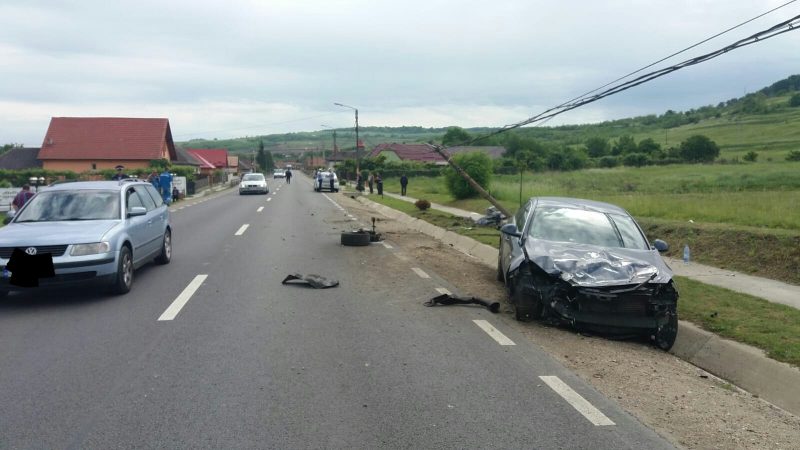 Accident la Copșa Mică. Trafic alternativ