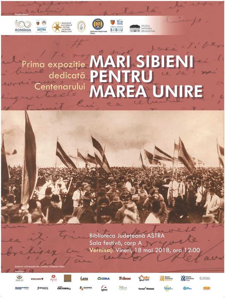 Expoziție „Mari sibieni pentru marea Unire”, la Biblioteca Astra