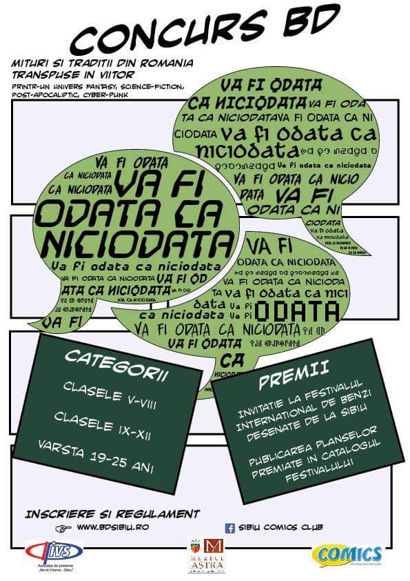 “Vai fi…odata ca niciodata”, concurs de benzi desenate la Sibiu