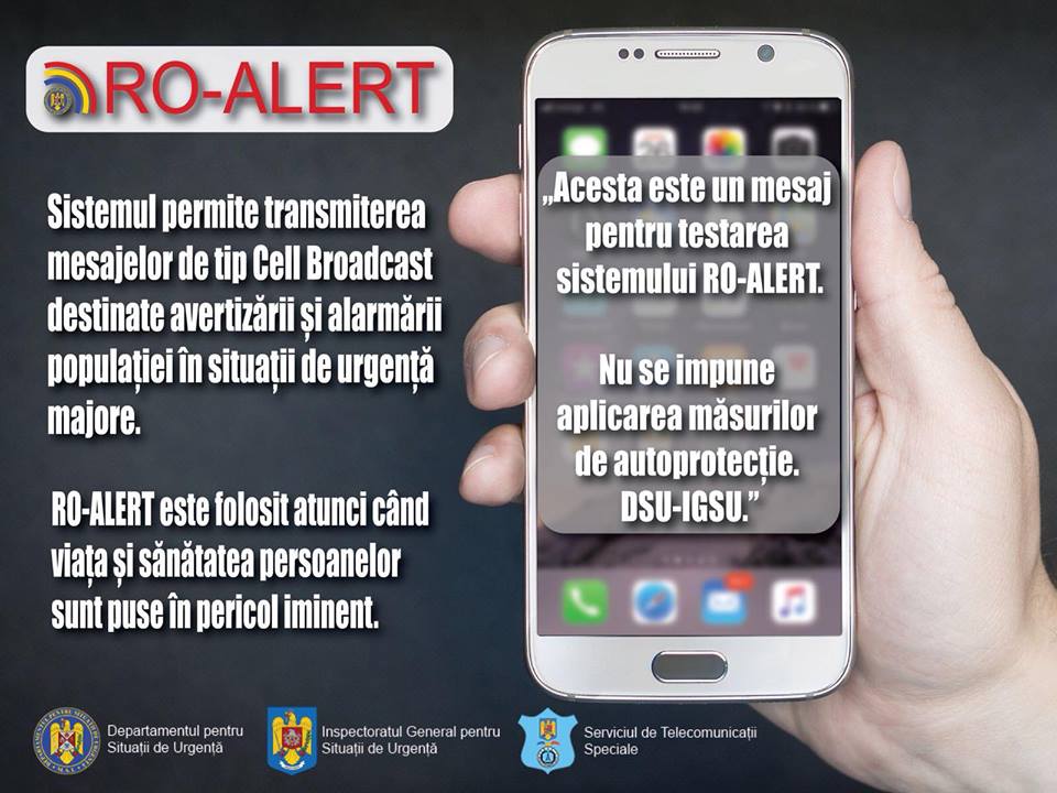 IGSU: Încep noile testări ale sistemului de avertizare a populaţiei – RO-ALERT