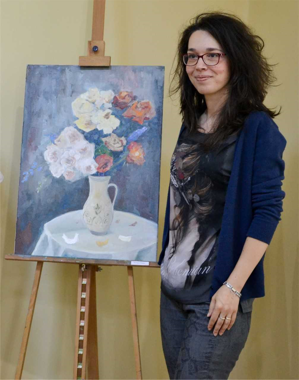 Oana Maria Bogorin-Predescu- câştigătoarea premiului ls Școala de Vară de arte plastice de la Răşinari