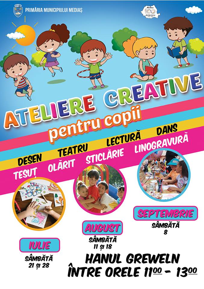 Ateliere creative pentru copii, în fiecare sâmbătă