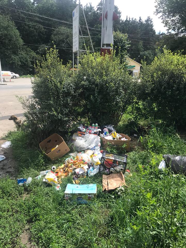 FOTO – Intrarea în municipiu, transformată în groapă de gunoi