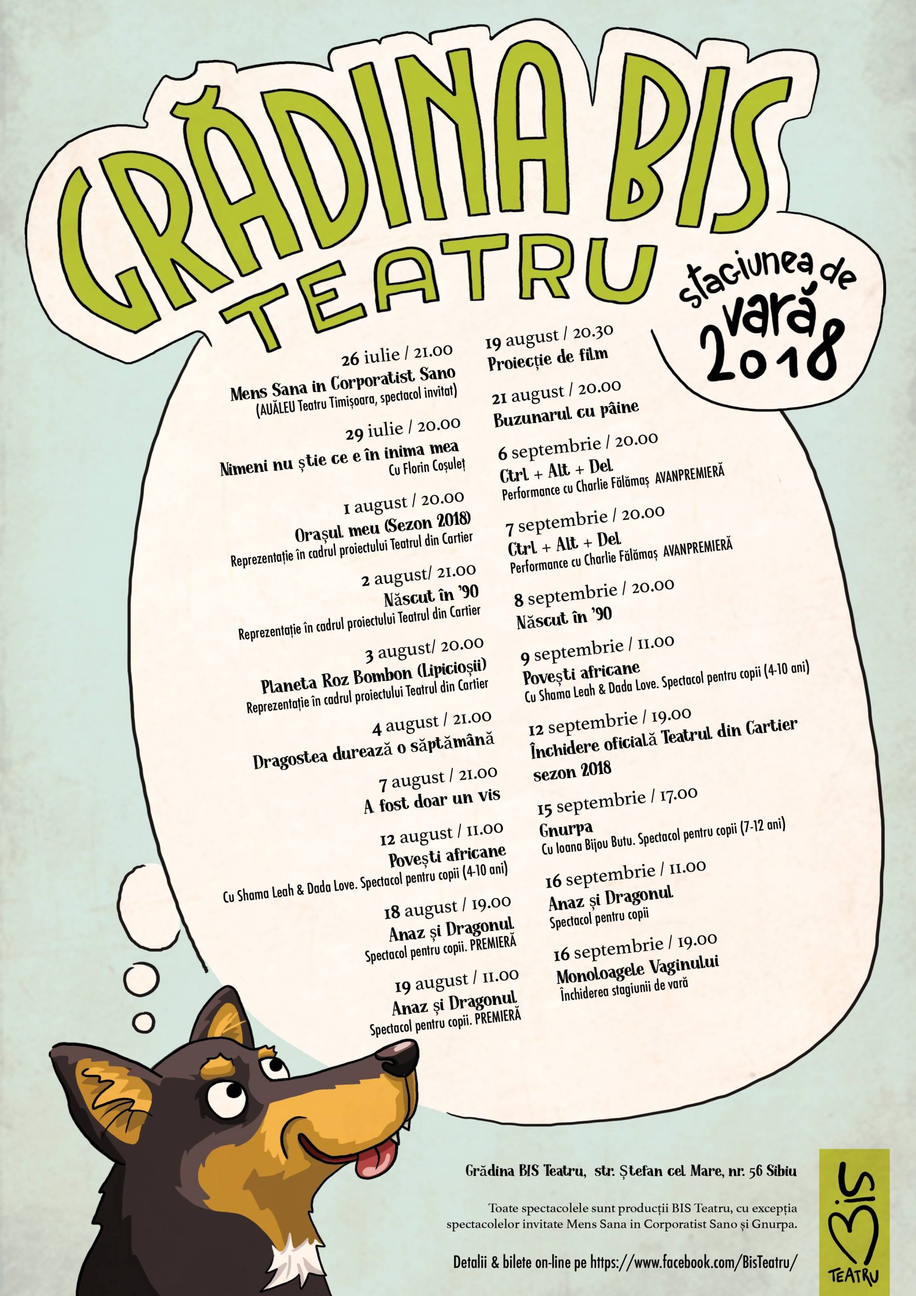 AUĂLEU!  Începe stagiunea de vară BIS Teatru