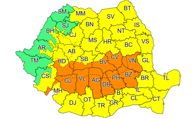 Sibiul a ieșit de sub codul portocaliu. Ploile abundente rămân doar în zona de munte