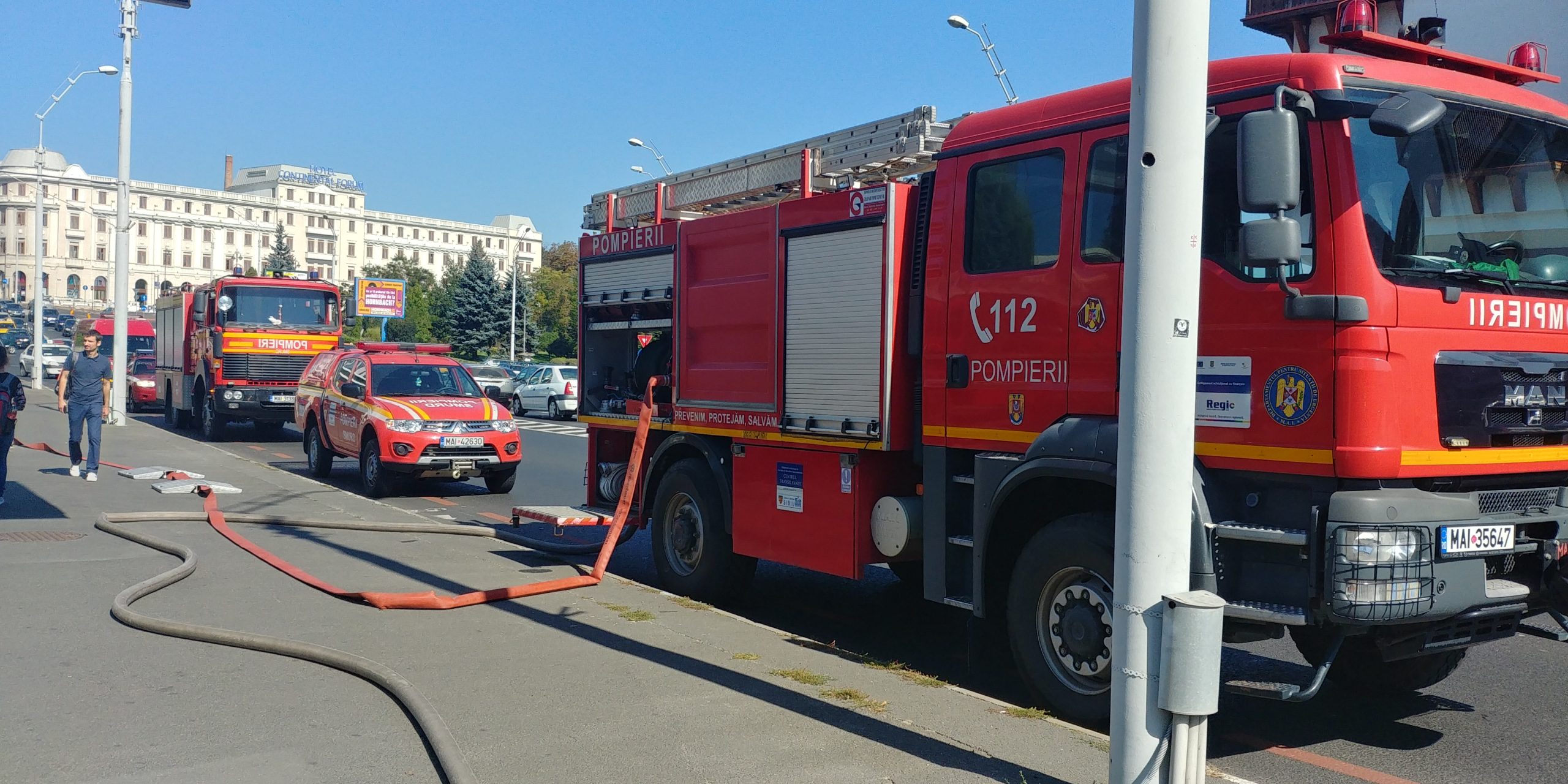 Simulare de incendiu si interventie in caz de colet suspect la un hotel din zona centrala