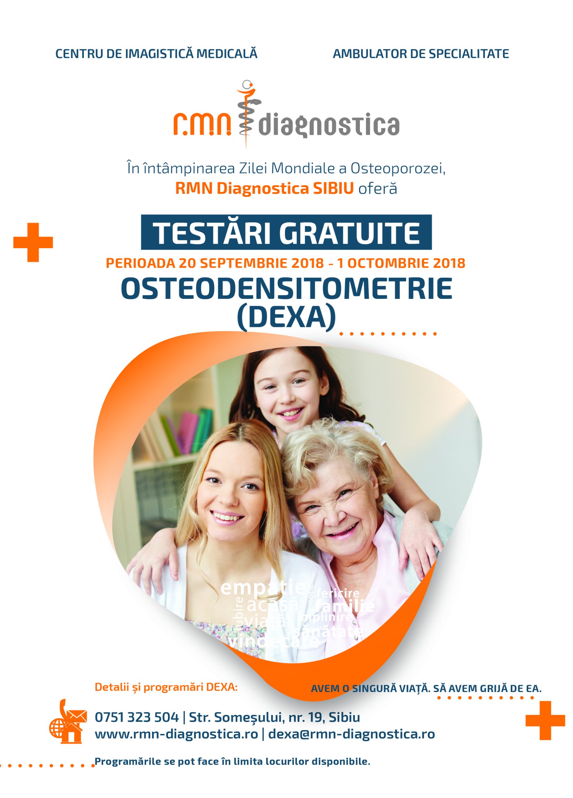 Testare gratuită pentru osteoporoză