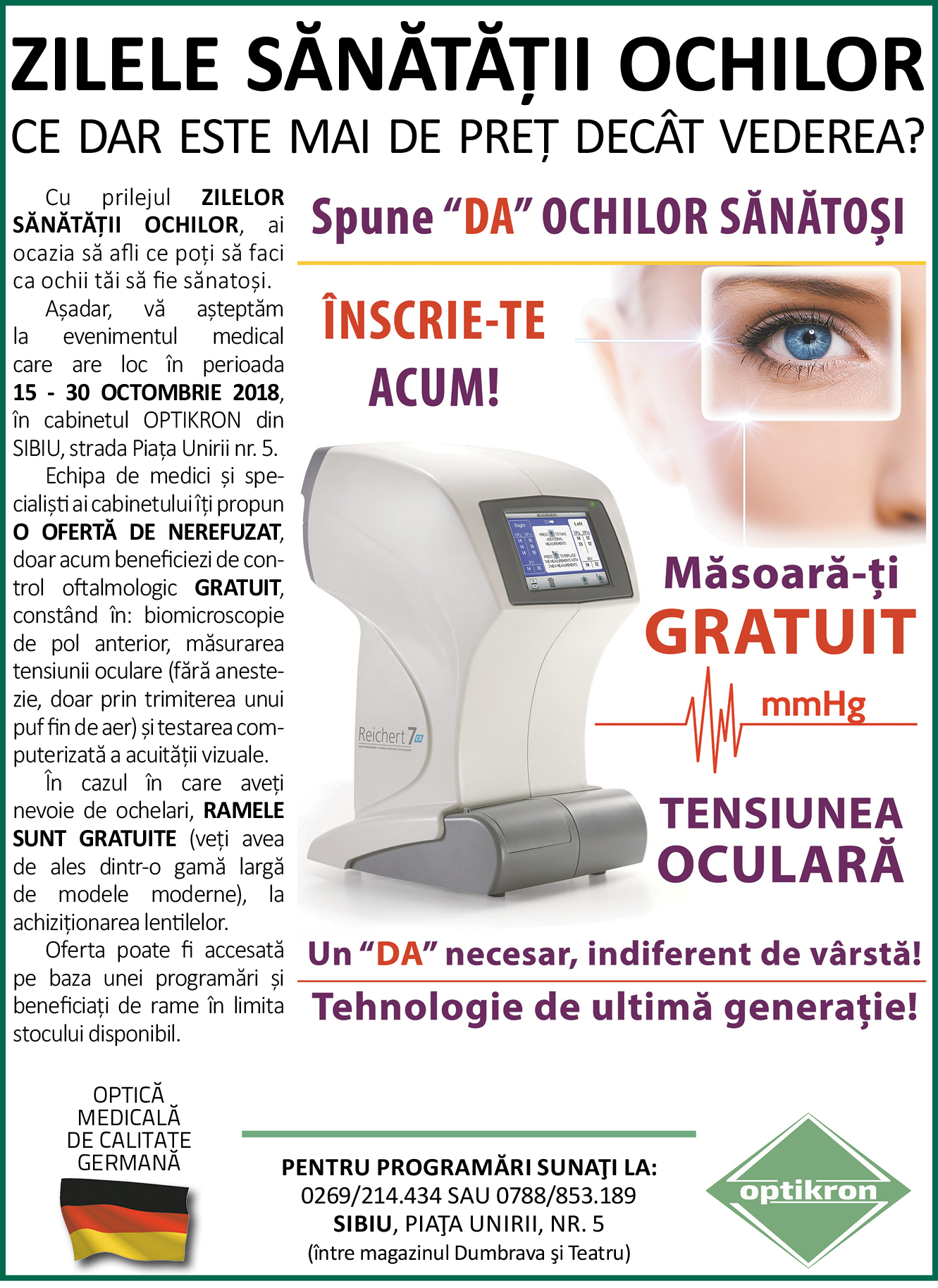ZILELE SĂNĂTĂȚII OCHILOR