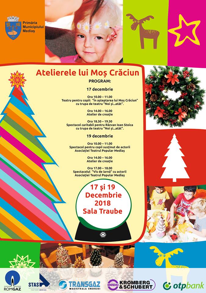 Copiii din Mediaș, invitați la Atelierele lui Moș Crăciun