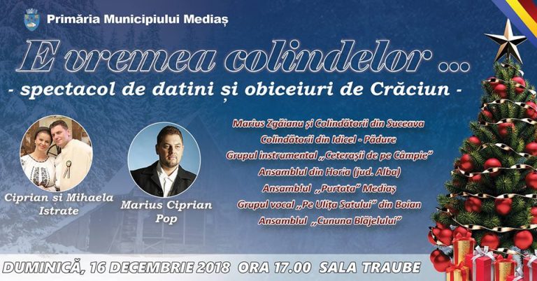 Marius Ciprian Pop, Ciprian și Mihaela Istrate vor colinda la Mediaș