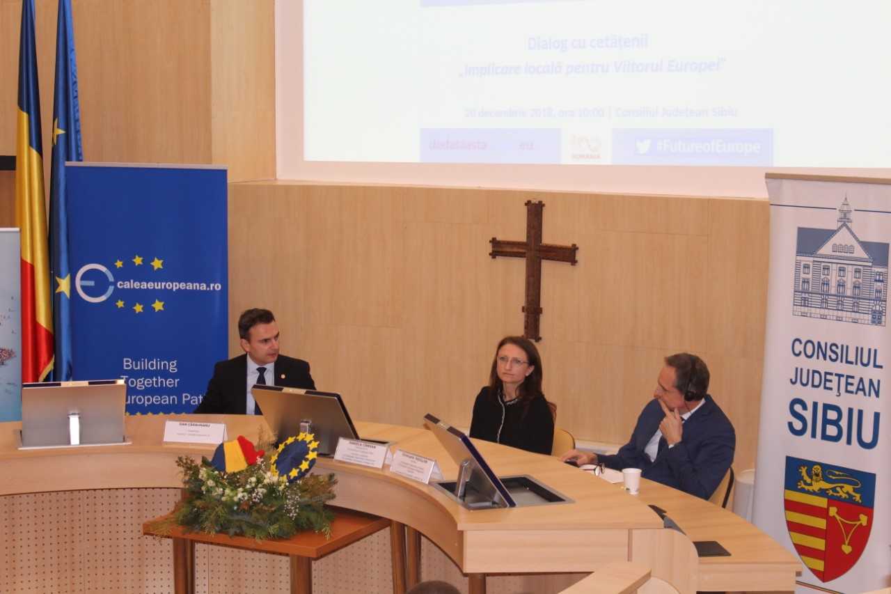 FOTO – Angajamentul local pentru viitorul Europei, în dezbatere publică la Sibiu
