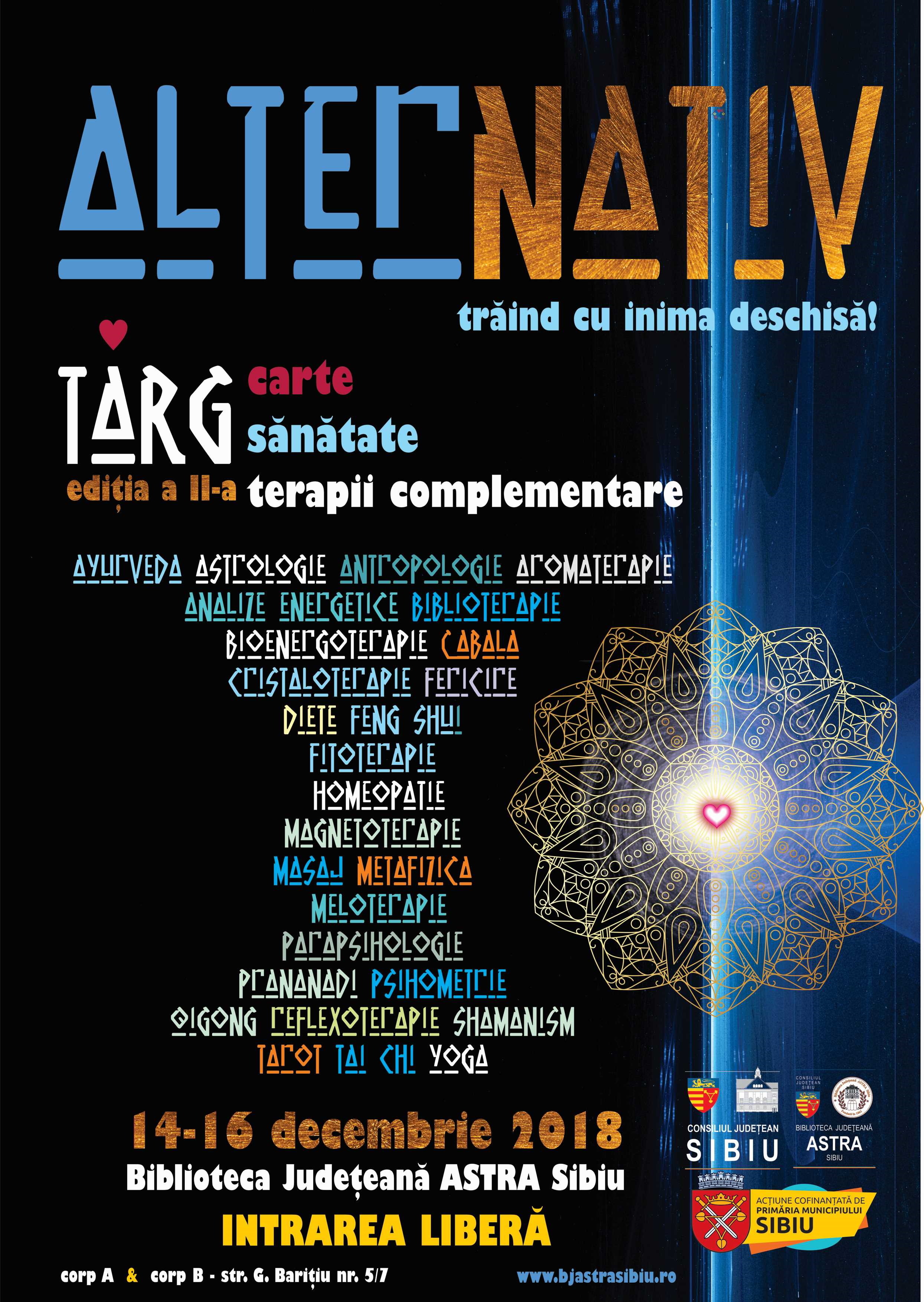 Târg de carte și terapii complementare – alterNativ, la Sibiu