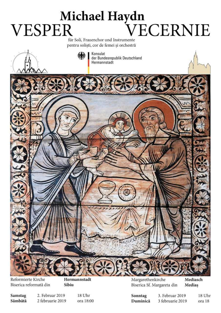 Concerte inedite: Vecernia Fecioarei Maria, cu muzică de Haydn, la Sibiu și Mediaș