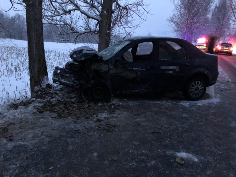 FOTO – Și-a făcut mașina praf într-un copac