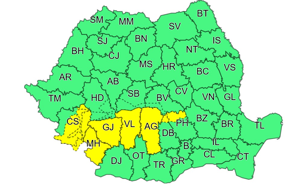 Precipitații și vânt până la sfârșitul săptămânii