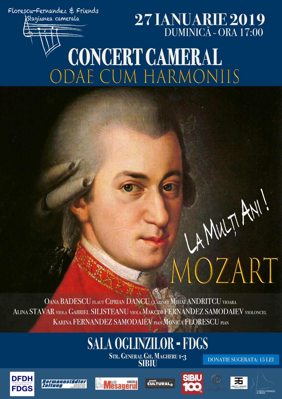 Concert de cameră cu lucrări ale lui Mozart, de ziua compozitorului