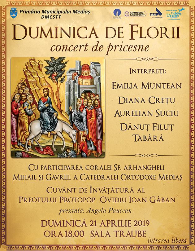 “Duminica de Florii”, concert de pricesne în Mediaș