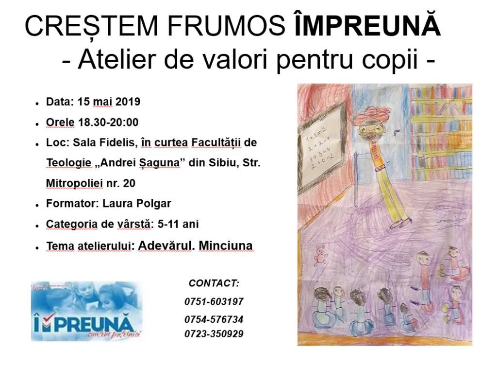 Atelier de valori pentru copii în curtea Facultății de Teologie