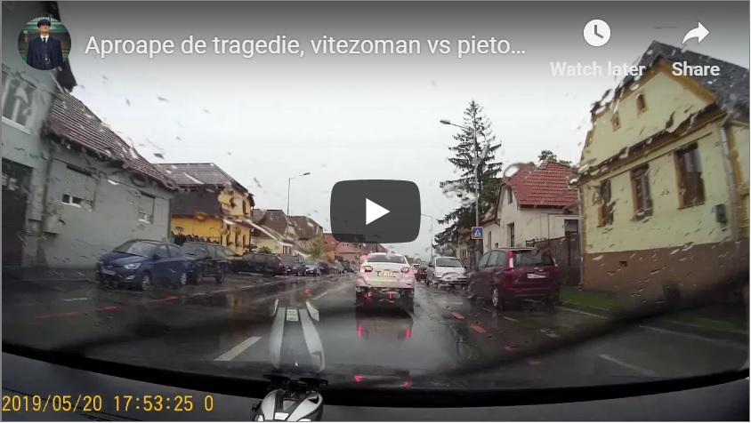 VIDEO La un pas de moarte pe trecerea de pietoni, în Turnișor