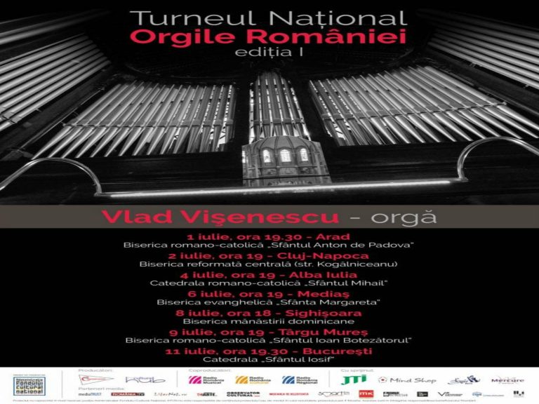 Turneul naţional „Orgile României” ajunge, în iulie, la Mediaș
