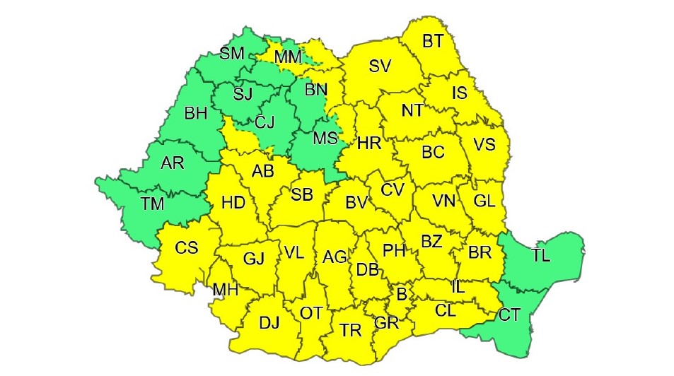 Revine instabilitatea atmosferică. Sibiul intră în cod galben