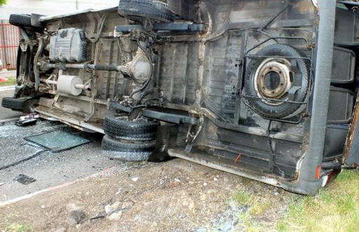 Un TIR răsturnat blochează DN 7 la intrarea în Tălmaciu