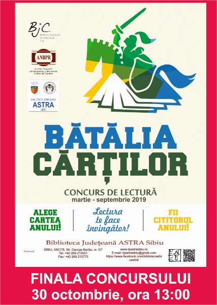 Biblioteca Județeană ASTRA Sibiu  premiază finaliștii Concursului de lectură „Bătălia Cărților”