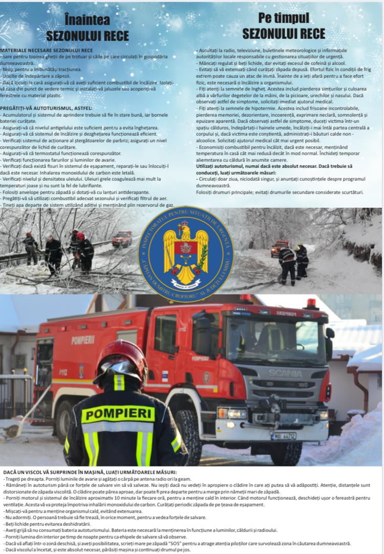 ISU Sibiu: Atenție la incendiile din sezonul rece