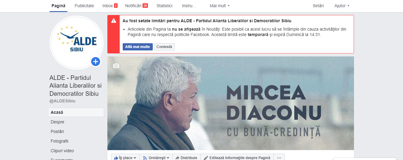 ALDE Sibiu dă în judecată Facebook. La cât se ridică daunele cerute
