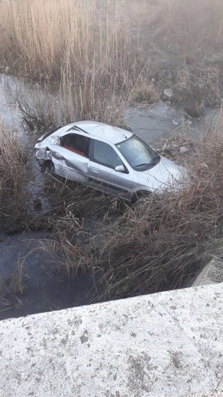 FOTO – A lovit un autoturism pe care l-a proiectat în afara șoselei