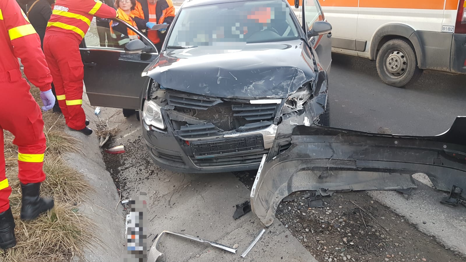 FOTO: Un nou accident pe DN 14, la Târnava