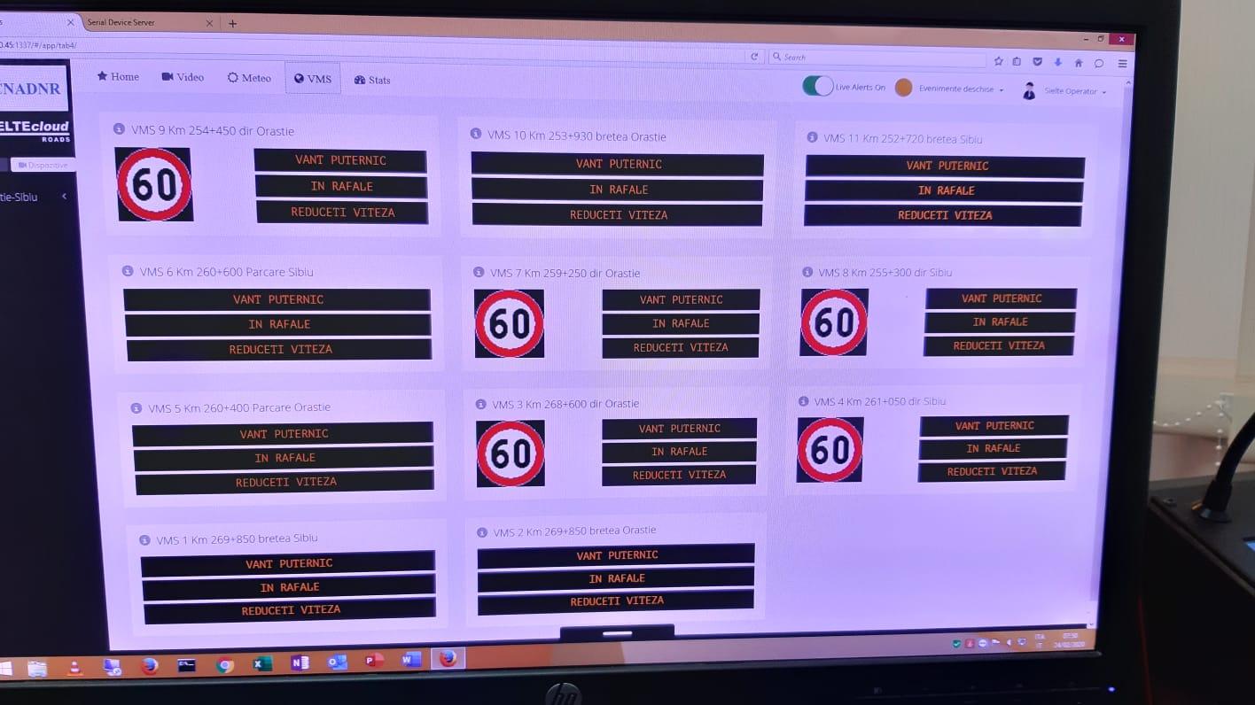 Probleme pe autostradă, la Săliște, din cauza vântului extrem de puternic