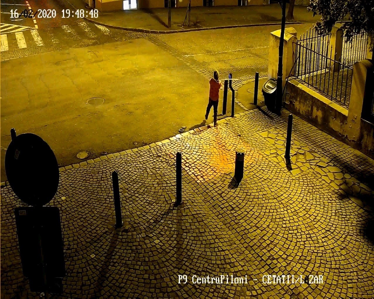 Poliția Sibiu caută doi tineri care au vandalizat sistemul de acces cu carduri din centru