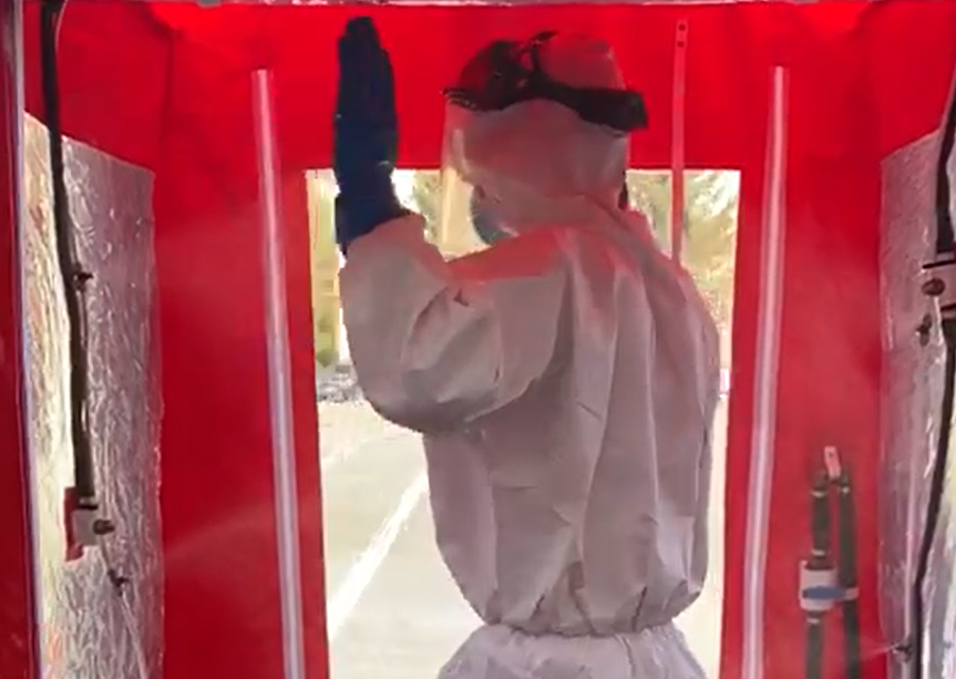 VIDEO Spitalul Județean a primit o cabină de dezinfecție pentru secția ATI