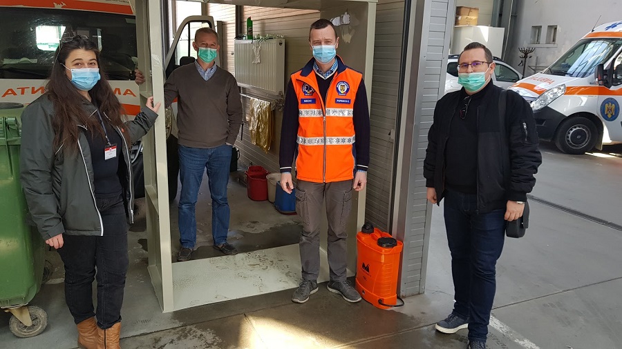Serviciul de Ambulanță Județean Sibiu a primit un tunel de dezinfecție pentru personalul medical