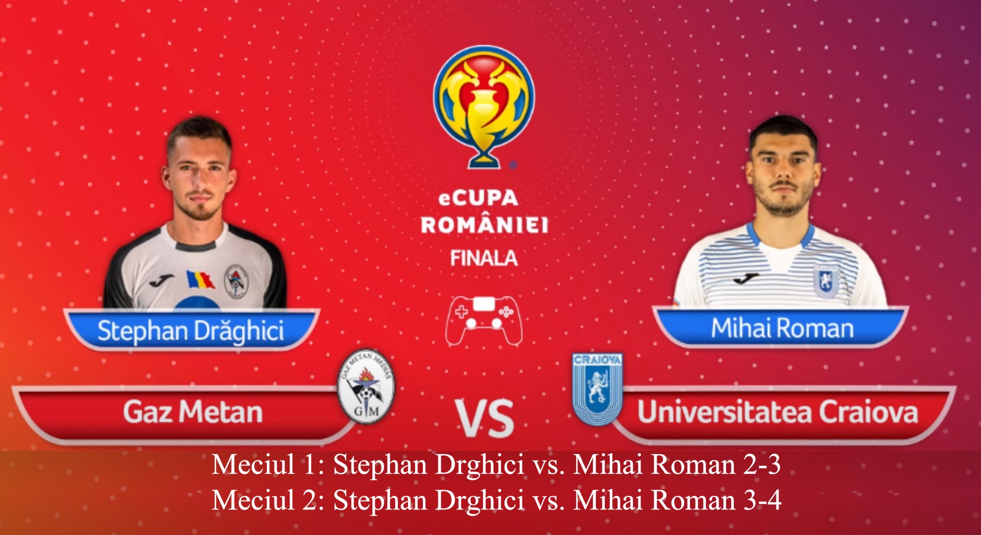 Gaz Metan Mediaș a pierdut finala eCupei României la FIFA 20 în fața Universității Craiova