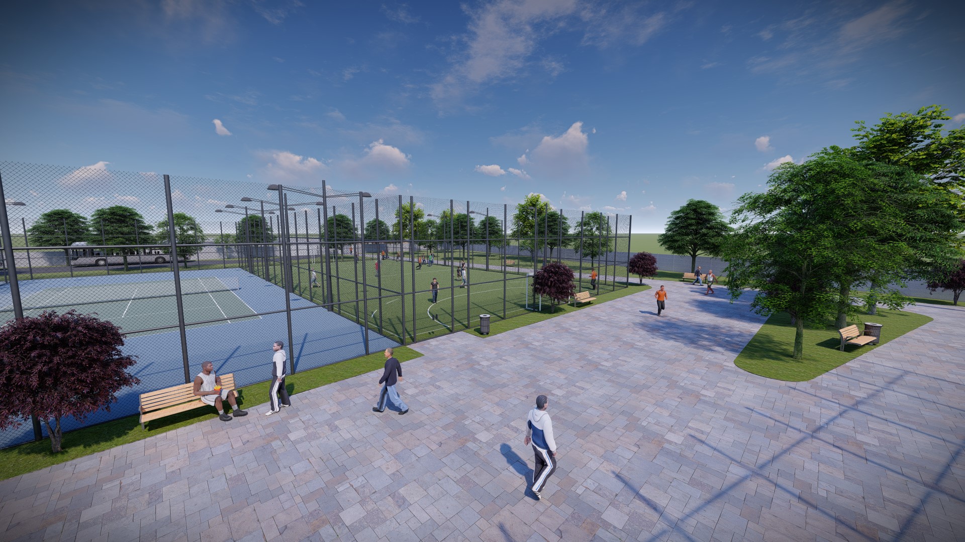 VIDEO | Complex de terenuri de sport, amenajat lângă Piața Obor